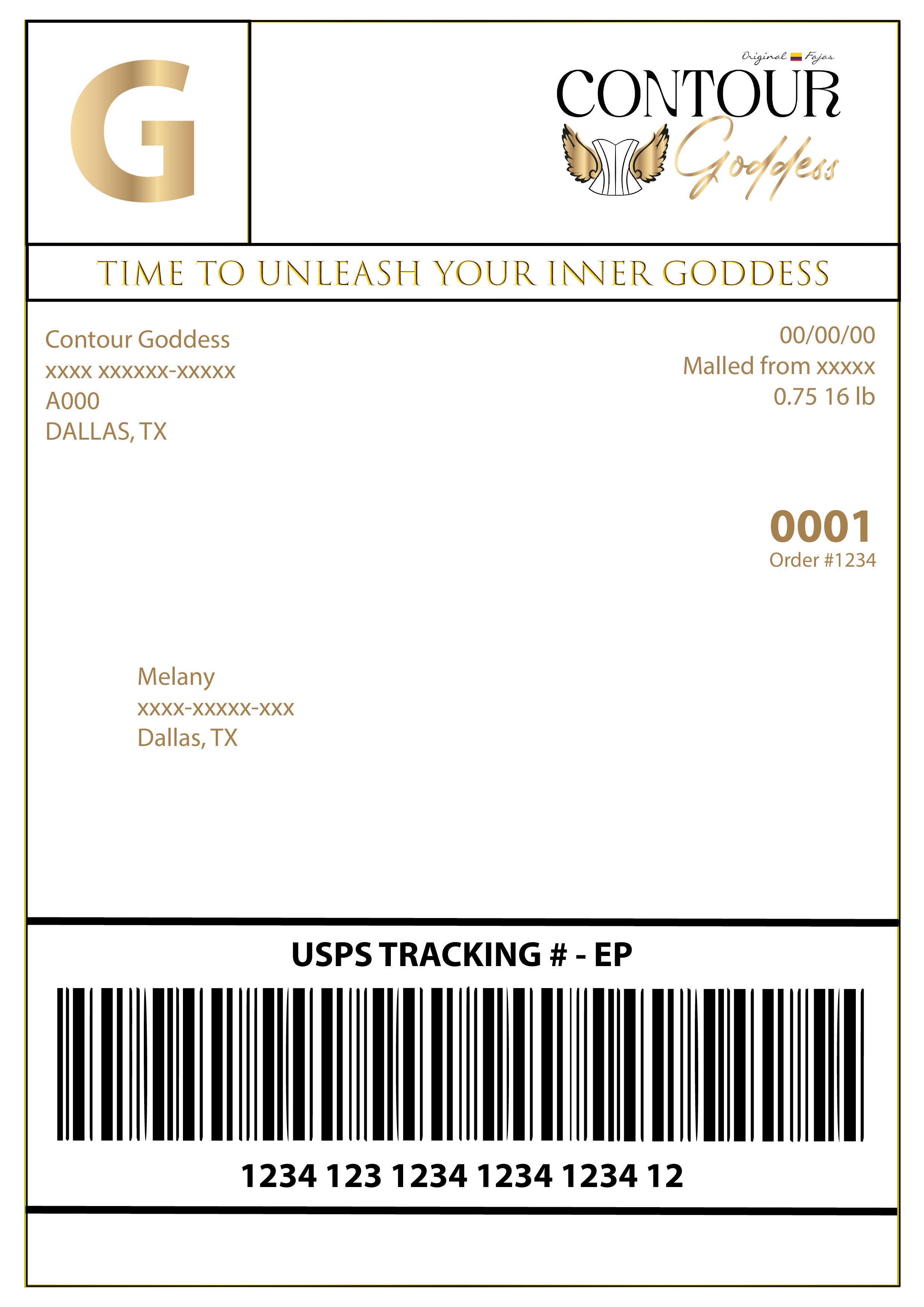 shipping label – Contour Goddess